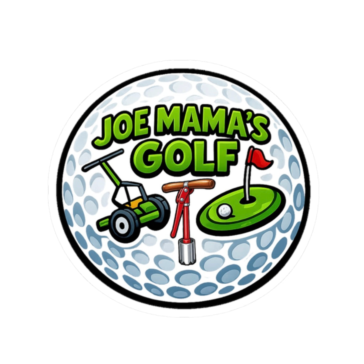 JOEMAMA'S GOLF CARTOON STICKER